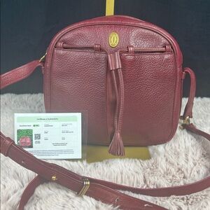 Cartier Must de Cartier Leather Camera Bag - Bordeaux Red - Vintage - COA